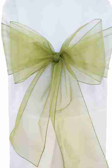 8″ x 108″ Moss Green Organza Sash Rental | Rental