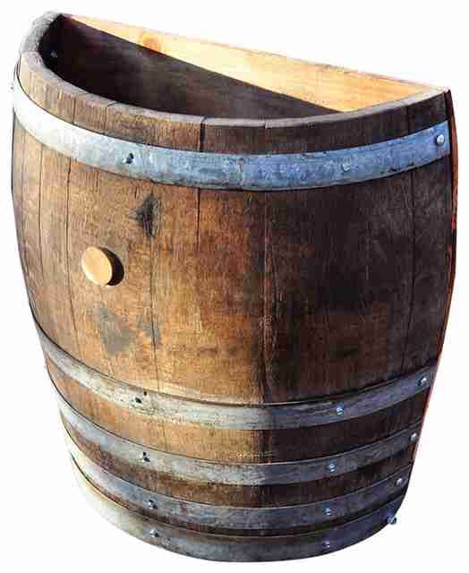 Half Wine Barrel Trash Can | Rental Half Wine Barrel Trash Can | Rental