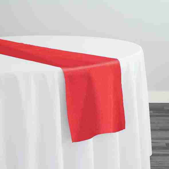 Premium Poly (Poplin) Table Runner in Red 1191 | Rental Premium Poly (Poplin) Table Runner in Red 1191 | Rental
