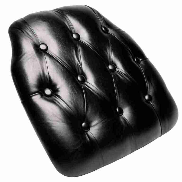 Black 1.75″ Thick Vinyl Tufted Panel Chiavari Chair Cushion | Rental Black 1.75″ Thick Vinyl Tufted Panel Chiavari Chair Cushion | Rental