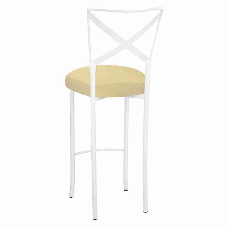 Simply X White Barstool with Buttercup Suede Boxed Cushion – Chameleon Chair Collection | Rental Simply X White Barstool with Buttercup Suede Boxed Cushion – Chameleon Chair Collection | Rental