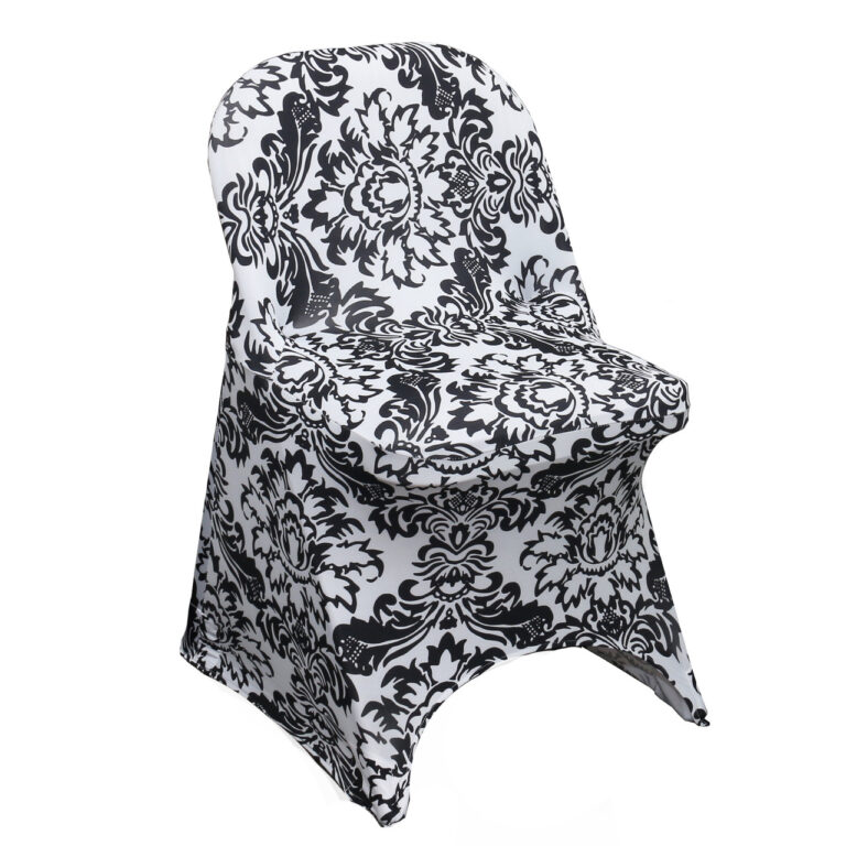 Stretch Spandex Folding Chair Cover Damask | Rental