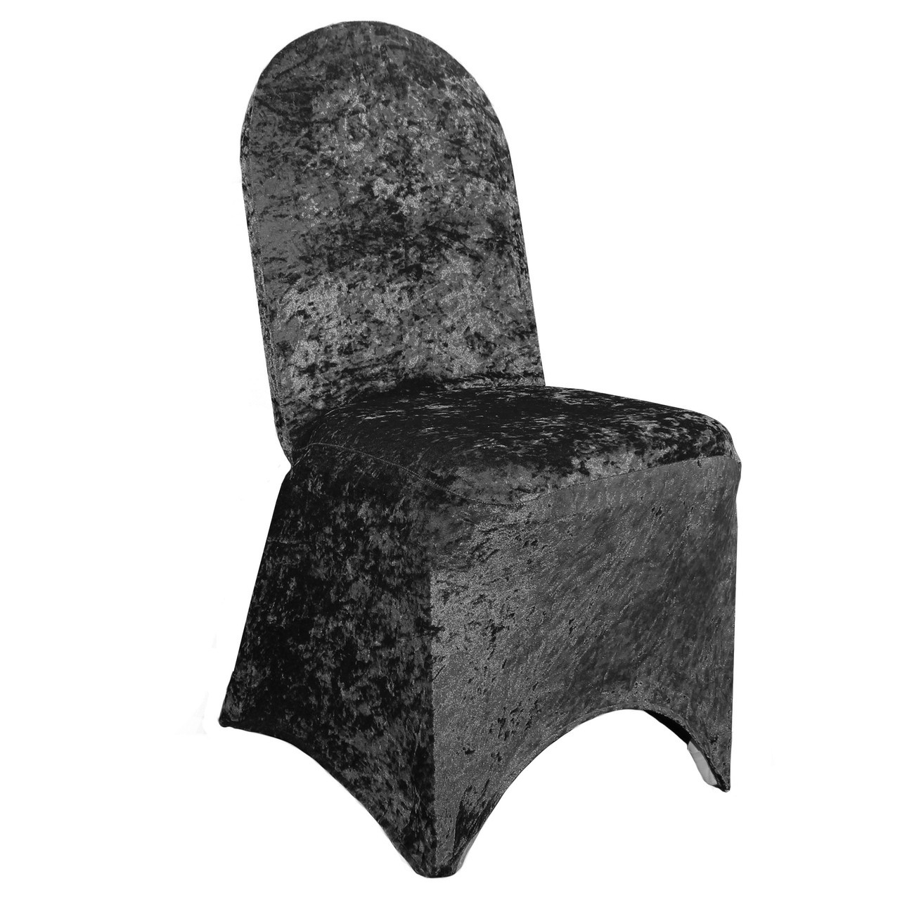 velvet spandex banquet chair cover black