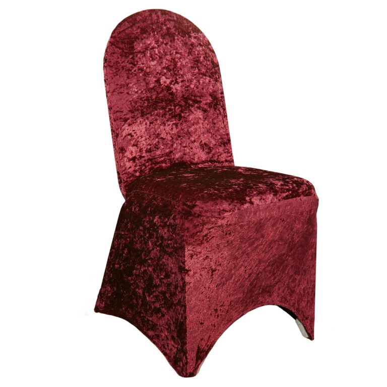 Velvet Spandex Banquet Chair Cover Burgundy | Rental