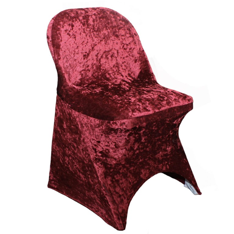 Velvet Spandex Folding Chair Cover Burgundy | Rental Velvet Spandex Folding Chair Cover Burgundy | Rental